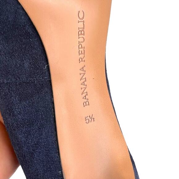 Banana Republic 3 inch Blue Suede Silettos Women's Size 5 1/2 - Picture 13 of 14